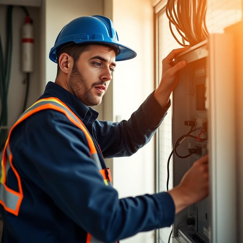 Électricien Santiamelec au travail